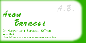 aron baracsi business card